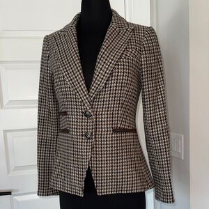NEW Veronica Beard Houndstooth Dickey Blazer Sz 00